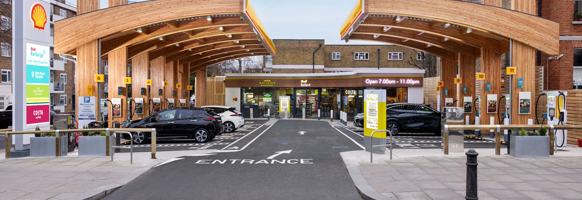Shell replaces petrol pumps with electric car chargers at new London EV hub 